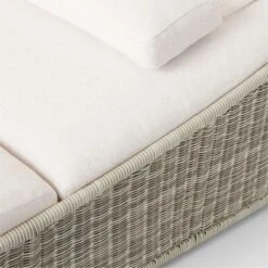 Nino Ivory Rattan Outdoor Chaise Lounge With Ivory Boucle Sunbrella® Cushions -Home Series Shop NinoChaiseAVSSS23