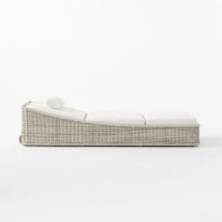 Nino Ivory Rattan Outdoor Chaise Lounge With Ivory Boucle Sunbrella® Cushions -Home Series Shop NinoChaiseSD3SSS23