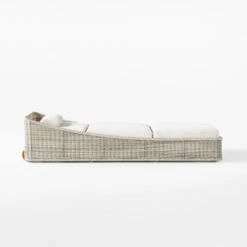Nino Ivory Rattan Outdoor Chaise Lounge With Ivory Boucle Sunbrella® Cushions -Home Series Shop NinoChaiseSD4SSS23