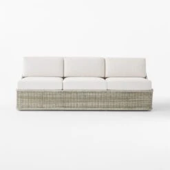 Nino Ivory Rattan Outdoor Sofa With Ivory Boucle Sunbrella® Cushions -Home Series Shop NinoSofaSOSSS23