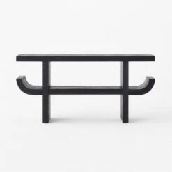 Pagoda Black Acacia Wood Console Table -Home Series Shop PagodaConsoleTableSOSSF21