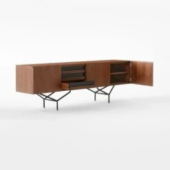 Paraggi Walnut Wood Credenza -Home Series Shop ParaggiWalnutOffcCrdnz3QAVSSF22
