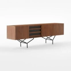 Paraggi Walnut Wood Credenza -Home Series Shop ParaggiWalnutOffcCrdnz3QSSF22