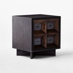 Paseo 2-Drawer Carved Black Oak Wood Nightstand -Home Series Shop PaseoNightstand3QSSF21