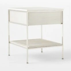 Connoisseur 2-Drawer White Oak Wood Nightstand With Marble Top Model 8714 -Home Series Shop PaulMccobb8714WWCnNtstd3QBSSS22