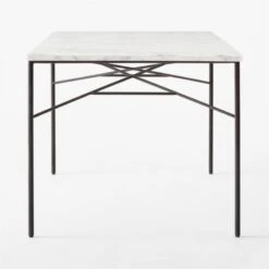 Pavilion Black Metal Outdoor Dining Table With Marble Top Model 6141 -Home Series Shop Pavilion6141BkDnTbWMbTpSDSSS23