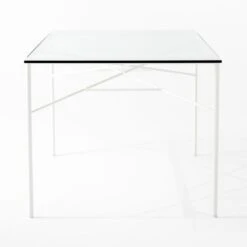 Pavilion Ivory Metal Outdoor Dining Table With Glass Top Model 6141 -Home Series Shop Pavilion6141IvDnTbWGlsTpSDSSS22