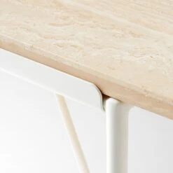 Pavilion Large Ivory Metal Outdoor Patio Dining Table With Travertine Top Model 6142 -Home Series Shop Pavilion6141IvDnTbWTrvTpAVSSS22