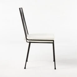 Pavilion Black Armless Outdoor Dining Chair With Ivory Sunbrella ® Cushion Model 6150 -Home Series Shop Pavilion6350IvArmlssDnChSDSSS21