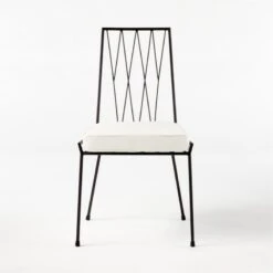 Pavilion Black Armless Outdoor Dining Chair With Ivory Sunbrella ® Cushion Model 6150 -Home Series Shop Pavilion6350IvArmlssDnChSOSSS21