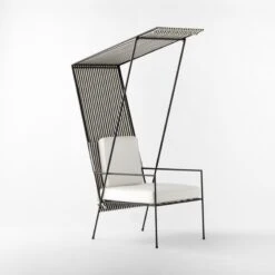 Pavilion Black Outdoor Cabana Chair With Sunbrella Cushion And Shade Model 6571 -Home Series Shop PavilionMd6530BkCbChrNSd3QSSS22