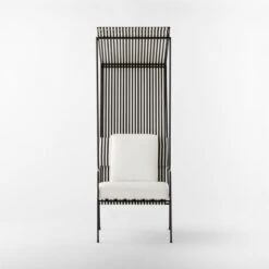 Pavilion Black Outdoor Cabana Chair With Sunbrella Cushion And Shade Model 6571 -Home Series Shop PavilionMd6530BkCbChrNSdSOSSS22