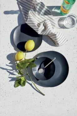 Pebble Matte Black Melamine Salad Plate Set Of 4 -Home Series Shop PebbleMatteBlackDinnerwareAP21 1x1