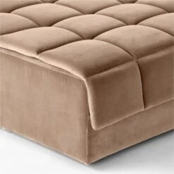 Pezzo Toffee Brown Velvet Ottoman -Home Series Shop PezzoBgVlvtOttomanAVSSS23