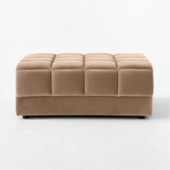 Pezzo Toffee Brown Velvet Ottoman -Home Series Shop PezzoBgVlvtOttomanSOSSS23