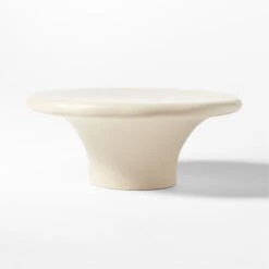 Pompeo Round Ivory Cast Resin Outdoor Coffee Table Large -Home Series Shop PompeoResinTableLrgSOSSS23