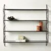 Ponte Black Metal Wall Mount Bookshelf Wide -Home Series Shop PonteHmrdRdWideBookcaseAVSHS22