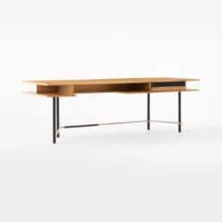 Portofino Cerused White Oak Wood Desk -Home Series Shop PortofinoCerusedOakDesk3QSSF22