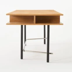 Portofino Cerused White Oak Wood Desk -Home Series Shop PortofinoCerusedOakDeskSDSSF22