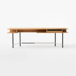 Portofino Cerused White Oak Wood Desk -Home Series Shop PortofinoCerusedOakDeskSOSSF22
