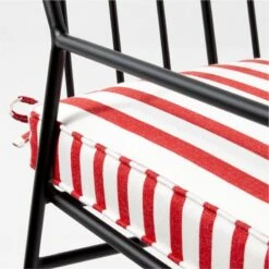 Pavilion Black Outdoor Dining Armchair With Striped Sunbrella Cushion Model 6470 -Home Series Shop PvlnBkDnChrWStdChM6470AVSSS22 1