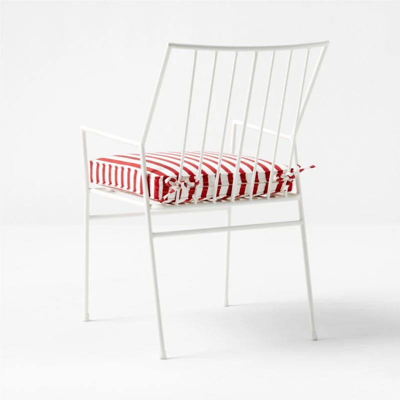 Pavilion Ivory Outdoor Dining Armchair With Striped Sunbrella ® Cushion Model 6470 Set Of 4 9 Pavilion Ivory Outdoor Dining Armchair With Striped Sunbrella ® Cushion Model 6470 Set Of 4 - Image 7