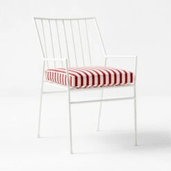 Pavilion Ivory Outdoor Dining Armchair With Striped Sunbrella ® Cushion Model 6470 Set Of 2 14 Pavilion Ivory Outdoor Dining Armchair With Striped Sunbrella ® Cushion Model 6470 Set Of 2 -Home Series Shop PvlnIvDngChrWStdChM64703QSSS22