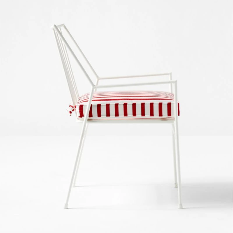 Pavilion Ivory Outdoor Dining Armchair With Striped Sunbrella ® Cushion Model 6470 Set Of 2 8 Pavilion Ivory Outdoor Dining Armchair With Striped Sunbrella ® Cushion Model 6470 Set Of 2 - Image 6