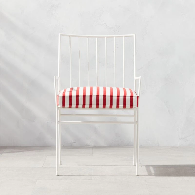 Pavilion Ivory Outdoor Dining Armchair With Striped Sunbrella ® Cushion Model 6470 Set Of 2 3 Pavilion Ivory Outdoor Dining Armchair With Striped Sunbrella ® Cushion Model 6470 Set Of 2