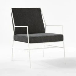 Pavilion Ivory Metal Outdoor Lounge Chair With Grey Cushion Model 6471 -Home Series Shop PvlnIvLngChrWGyChM64713QSSS22