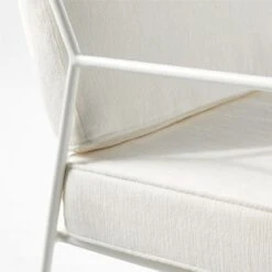 Pavilion Ivory Metal Outdoor Sofa With Ivory Cushions Model 6490 -Home Series Shop PvlnIvSofaWIvyChM6490AVSSS22