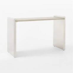Raggio Stainless Steel Desk With White Wood Top -Home Series Shop RaggioPolishedSSDesk3QSSF22