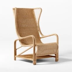 Remo Rattan Wingback Outdoor Lounge Chair -Home Series Shop RemoWingBackChair3QSSS23