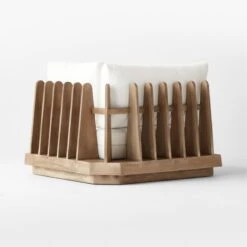 Riposo Teak Wood Outdoor Corner Chair With Boucle Sunbrella ® Cushions -Home Series Shop RiposoTeakCornerChair3QBSSS22