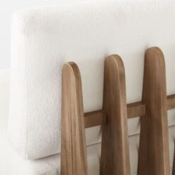 Riposo Teak Wood Outdoor Corner Chair With Boucle Sunbrella ® Cushions -Home Series Shop RiposoTeakCornerChairAVSSS22