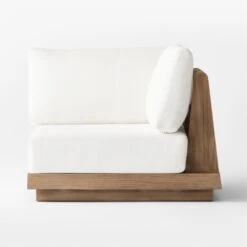 Riposo Teak Wood Outdoor Corner Chair With Boucle Sunbrella ® Cushions -Home Series Shop RiposoTeakCornerChairSOSSS22