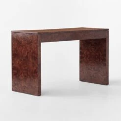 Runway 2-Drawer Burl Wood Desk -Home Series Shop RunwayBurlwoodDesk3QBSSF21