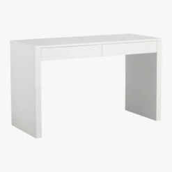Runway 2-Drawer White Lacquered Wood Desk -Home Series Shop RunwayDesk3QF15