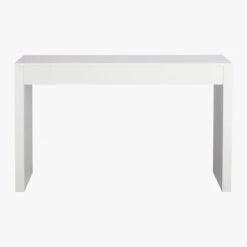 Runway 2-Drawer White Lacquered Wood Desk -Home Series Shop RunwayDeskBackF15