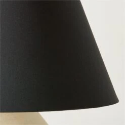 Sabia Ivory Ceramic Table Lamp With Black Shade -Home Series Shop SabiaIvoryShrtTableLampAV2SHS23