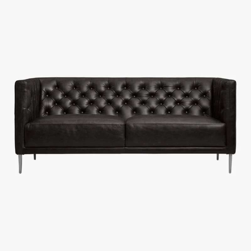 Savile Leather Tufted Apartment Sofa 5 Savile Leather Tufted Apartment Sofa - Image 3