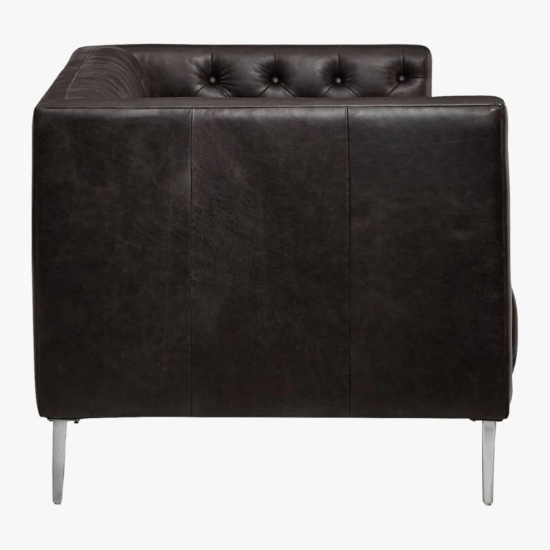 Savile Leather Tufted Apartment Sofa 7 Savile Leather Tufted Apartment Sofa - Image 5