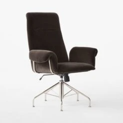 Saviti Black Velvet Office Chair -Home Series Shop SavitiBlkVlvtOfficeChair3QSSF23