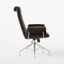 Saviti Black Velvet Office Chair -Home Series Shop SavitiBlkVlvtOfficeChairSDSSF23