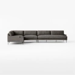 Scalino 4-piece L-Shaped Grey Sectional Sofa With Left Arm Chair -Home Series Shop ScalinoGryLAChair4PcSectSOSSF22