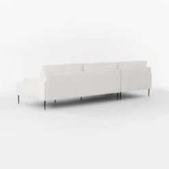 Scalino 2-Piece L-Shaped White Performance Velvet Sectional Sofa With Left Arm Chaise -Home Series Shop ScalinoWt2PcLAChsRALvst3QBSSS22