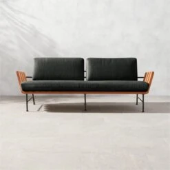 Seahaven Teak Outdoor Sofa With Coal Perennials® Cushions