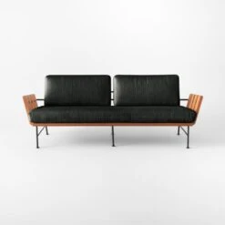 Seahaven Teak Outdoor Sofa With Coal Perennials® Cushions -Home Series Shop SeahavenCoalSofaSOSSS22