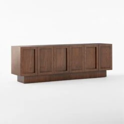 Shutter High-Gloss Walnut Wood Media Console -Home Series Shop ShutterMediaCredenza3QSSS23