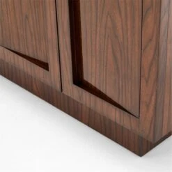 Shutter High-Gloss Walnut Wood Media Console -Home Series Shop ShutterMediaCredenzaAVSSS23